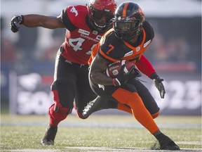 Travon Van of the B.C. Lions, right, is looking forward to playing his former team Thursday when then Edmonton Eskimos pay a visit to B.C. Place Stadium in Vancouver. "I'm not looking at revenge. I don't see it as revenge."