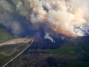 The Wardle fire in Kootenay National Park, photographed near Highway 93 on Aug. 1, 2018.