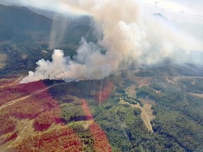 A wildfire has flared on Vancouver Island, prompting
evacuation orders and alerts for properties in a rural area
southwest of Nanaimo.