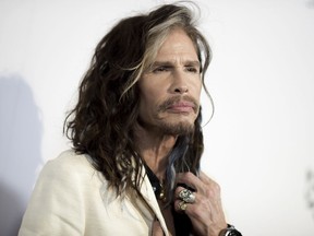 FILE - In this May 7, 2016, file photo, Steven Tyler attends "To the Rescue: Saving Animal Lives" Gala and Fundraiser held at Paramount Pictures Studio in Los Angeles. Tyler is again demanding that President Donald Trump stop using the band's songs at rallies. Tyler's attorney sent a cease-and-desist letter to the president Wednesday, Aug. 22, 2018, a day after the song "Livin' on the Edge" was heard playing at a Trump rally in West Virginia.