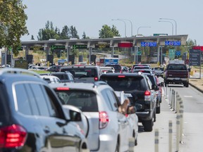 Traffic of Canadians making cross-border trips was down some 16 per cent in February, according one measure tracked by the Canada Border Services Agency.