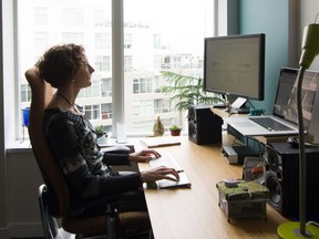 Kirsten Starcher, an independent contractor in web design, works from home in Burnaby.
