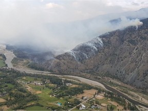 Smoke from the massive Snowy Mountain fire burning near Keremeos and Cawston in B.C.'s Southern Interior. Photo: B.C. Wildfire Service.