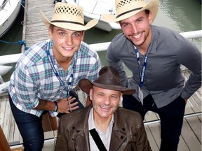 Vancouver Canucks forwards Jake Virtanen and Sven Bartschi backed Canucks Autism Network co-founder and team co-owner Paolo Aquilini at a Fishing For Kids tournament send-off reception.