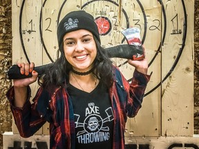 Tiffany Fatima of Bad Axe Throwing in Surrey will be competing in the World Axe Throwing League US Open on Aug.10 to 12.