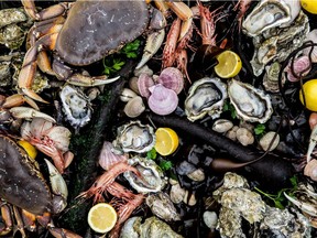 A tapestry of fresh seafood at Tofino Marina Resort on Vancouver Island.