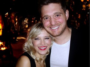 Three week safter the birth of their third child and before moving to a new Burnaby mansion, Luisana Lopilato and Michael Bublé attended a West Vancouver waterfront benefit for a South Sudanese refugee camp.