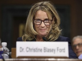 Christine Blasey Ford testifies before the U.S. Senate Judiciary Committee last month.