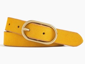 Yellow suede belt, $52.50 at J.Crew, jcrew.com.