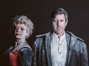 Colleen Winton (Mrs. Lovett) and Warren Kimmell (Sweeney Todd) appear in the Snapshots Collective site-specific version of Sweeney Todd: The Demon Barber of Fleet Street.