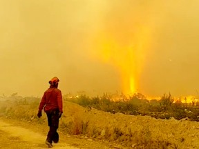 M.C. Schidlowsky posted a video of B.C. firefighters contending with a fire tornado near Vanderhoof.