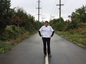 Sept. 9, 2018 - Adeelah Saad on Vancouver¹s Arbutus Greenway during Beyond the Conversation¹s first annual walk to end social isolation. Photo by Matt Robinson for Postmedia.  [PNG Merlin Archive]
