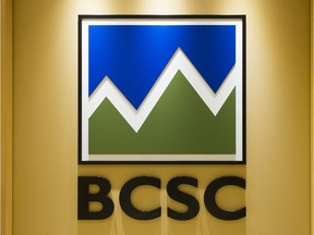VANCOUVER. November 02 2017. The logo for the British Columbia Securities Commission, Vancouver, November 02 2017.  Gerry Kahrmann  /  PNG staff photo) ( Prov / Sun News ) 00051173A Story by Gordon Hoekstra [PNG Merlin Archive]