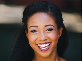 Kayla Pecchioni plays Nabulungi in a production of the Broadway hit The Book of Mormon at the Queen Elizabeth Theatre from Sept. 25-30.