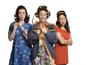 Melissa Oei, France Perras, and Agnes Tong are among the ensemble cast in Ruby Slippers' production of Michel Tremblay's Les Belles-sours, which runs at the Gateway Theatre from Sept. 27-Oct. 6.