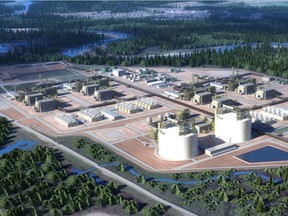 Rendering of the South West side of the LNG Canada.