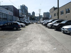 An empty lot in 1500-block West 4th Avenue, Vancouver. The City of Vancouver is proposing selling a stretch of land on the east side of Fir Street between West 1st and West 5th avenues back to CP Rail.