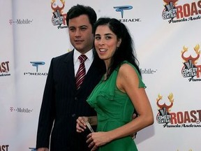 Actors Jimmy Kimmel and Sarah Silverman arrive at the Comedy Central Roast of Pamela Anderson at Sony Studios on August 7, 2005 in Culver City, California.