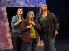 Lynda Boyd, (left to right) Nicola Cavendish and Beatrice Zeilinger star in Marion Bridge, which runs until Sept. 20 at the Kay Meek Theatre.