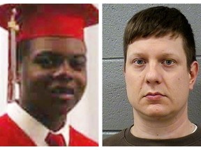 This combination of photos shows Laquan McDonald and former Chicago Police Officer Jason Van Dyke.