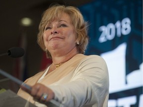 Outgoing Surrey mayor Linda Hepner at the Surrey Board of Trade's Mayor's State of the City Address at the Sheraton Guildford Hotel in Surrey, BC Wednesday, September 19, 2018.