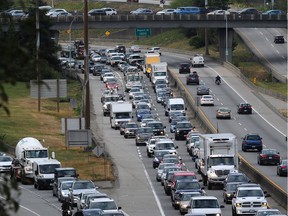 Traffic heads into North Vancouver over the Second Narrows Bridge. The Mayor's Council wants to make ongoing Metro Vancouver transit and transportation funding a federal election issue.