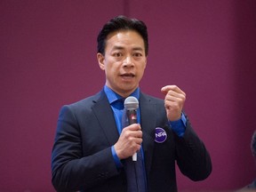 Ken Sim of Non-Partisan Association (NPA) during Vancouver City Mayoral debate held at S.U.C.C.E.S.S. in Vancouver, BC, Sept. 23, 2018.