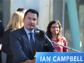 Vision Vancouver Mayoral Candidate Chief Ian Campbell and the Vision team make a platform announcement on rapid transit including a proposal to extend rapid transit to UBC, in Vancouver, BC., September 5, 2018.