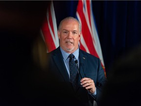 John Horgan at the Union of BC Municipalities in Whistler, B.C. on September 14, 2018.