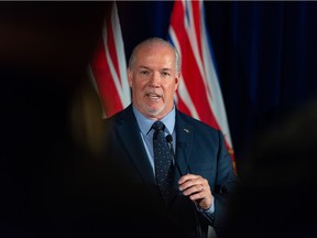 Premier John Horgan at the Union of B.C. Municipalities convention in Whistler earlier this month.