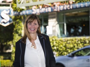 Vancouver mayoral candidate Shauna Sylvester at the Sylvia Hotel.