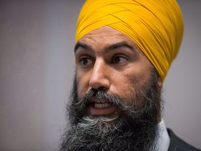 Four NDP provincial politicians from British Columbia are urging Prime Minister Justin Trudeau to immediately call a byelection in the federal riding of Burnaby South, where federal New Democrat leader Jagmeet Singh, shown here, wants to run for Parliament.