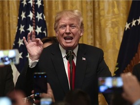U.S. President Donald Trump speaks during a Hispanic Heritage Month Celebration in the East Room of the White House in Washington, on Monday, Sept. 17, 2018.