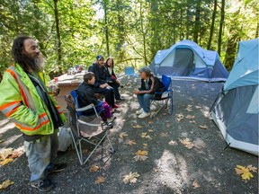 Homeless campers at Goldstream Provincial Park  on Sept. 19.