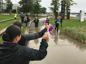 Volunteers at Richmond Olympic Oval cheered as participants in Sunday's Forever Young 8K headed for the finish line on Sunday. The fourth annual FY8K, for runners and walkers 55 and older, attracted more than 250 participants, included one 89-year-old.