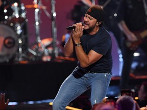 Luke Bryan, pictured at the iHeartRadio Music Festival in September, packed B.C. Place in Vancouver as headliner of a country music bill.