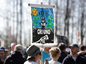 Coast Salish Water Protectors and others demonstrate against the expansion of Texas-based Kinder Morgan's Trans Mountain pipeline project in Burnaby, British Columbia.