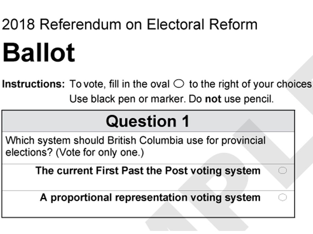 Here Is What B.C.'s Electoral Reform Referendum Ballot Will Look Like ...