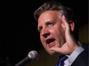 Vancouver mayor-elect Kennedy Stewart speaks to his supporters at the Waldorf Hotel in Vancouver in the early-morning hours of Oct. 21, 2018.