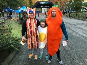 The marathon, half marathon and 10K events in the annual Hallow's Eve Trail Races in North Vancouver are challenging, but racers love the spirit of the event so costumes become part of the race-day accessories. This year's race, held Saturday, attracted 340 entries.