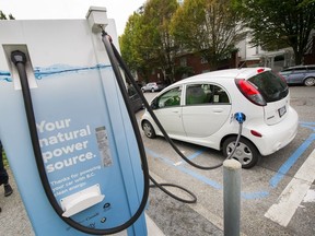 EV charging station 140 1st St East in North Vancouver, BC, Oct. 3, 2018.