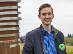 Michael Pratt is running for Township of Langley council. He is 21. He hopes to attract younger voters.