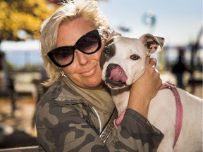 Ceely, the Jack Russell-pit bull cross, is home in West Vancouver with Holly Wood, mother of Amora Berenjian, 18, who died of a fentanyl overdose at home early last October. She was found with Ceely by her side.