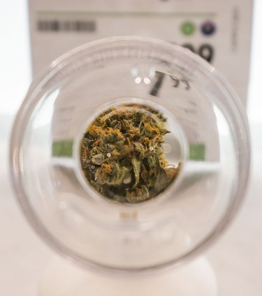 A cannabis bud sits in a sniffer inside the BC Cannabis Store in Kamloops, Oct., 17, 2018.