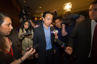 Vancouver runner-up mayoral candidate Ken Sim at NPA headquarters at Coast Coal Harbour Hotel in Vancouver on Oct. 20, 2018.