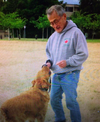 Frank Fukui and his dog, Kobe.