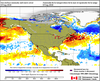 This screen shot from Environment Canada shows how a patch of warmer water, called the blob, is more than 2 C warmer than normal in some parts.