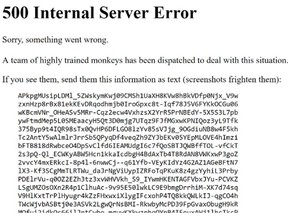 YouTube videos are displaying a server error notice.