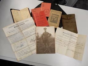 Lawrence Styles' collection of artifacts from the First World War.