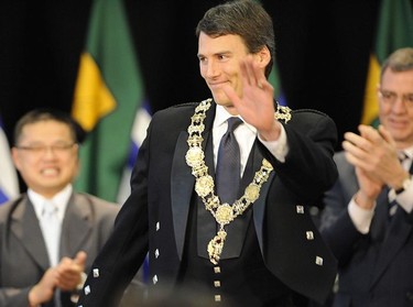 Gregor Robertson was sworn in as mayor at inaugural ceremony at Sunset Community Centre along with his council on Dec. 8, 2008.